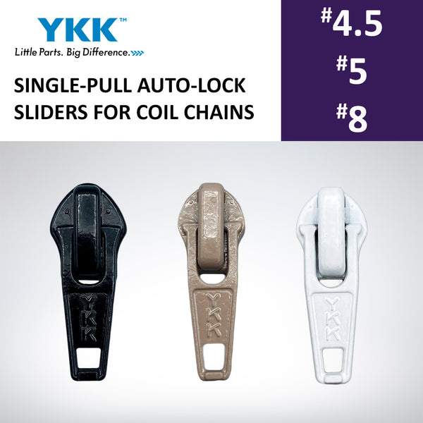 Locking YKK 8C Coil Zipper Slider+Pull